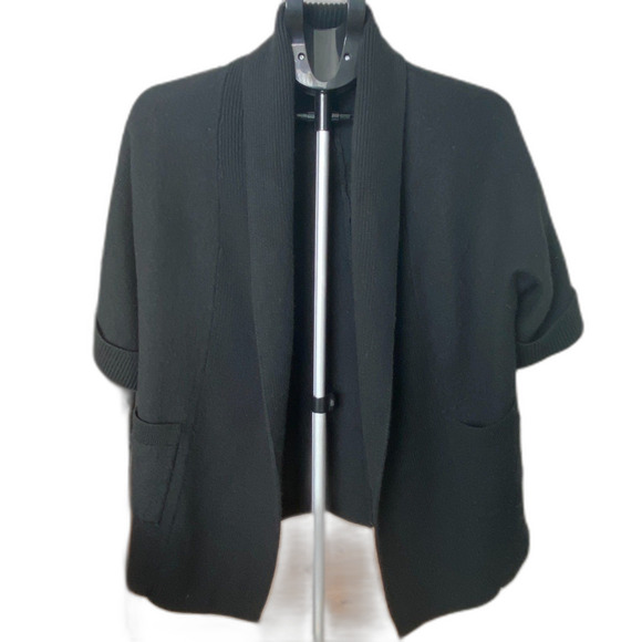 Tahari Extra Fine Merino Wool Open Front Cardigan Sweater Backseam Soft Size M - Picture 1 of 5